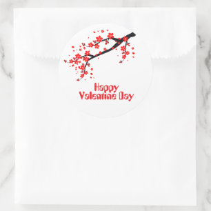 Happy Valentine Day Classic Round Sticker
