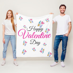 Happy Valentine Day Fleece Blanket