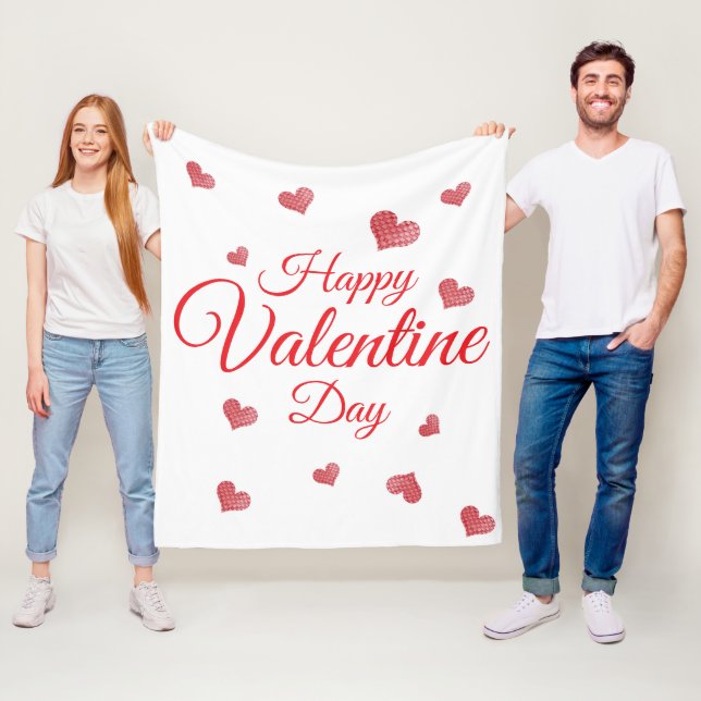 Happy Valentine Day Fleece Blanket (In Situ)