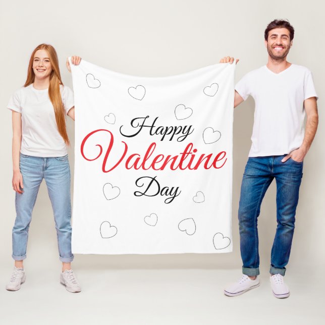 Happy Valentine Day Fleece Blanket (In Situ)