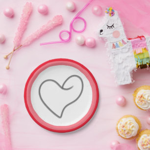 Happy Valentine Day Paper Plate