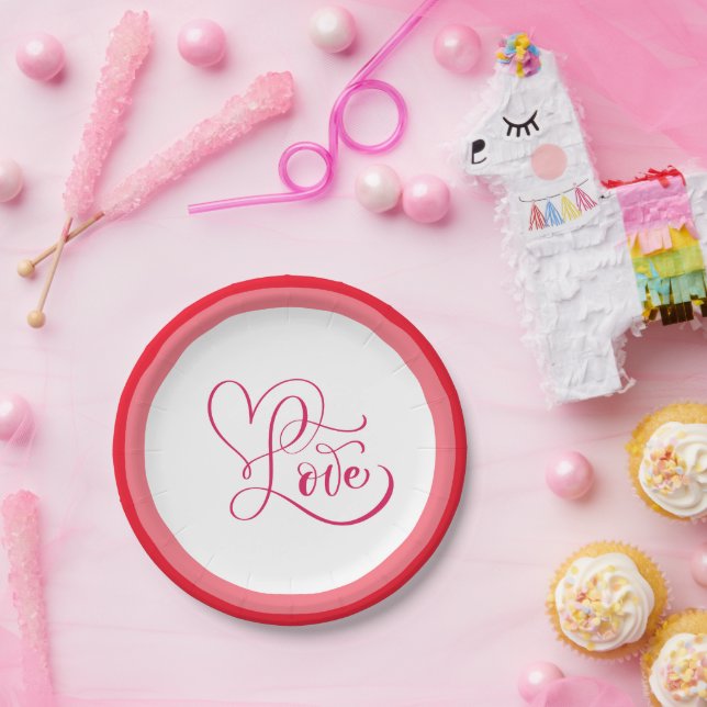 Happy Valentine Day Paper Plate (Party)