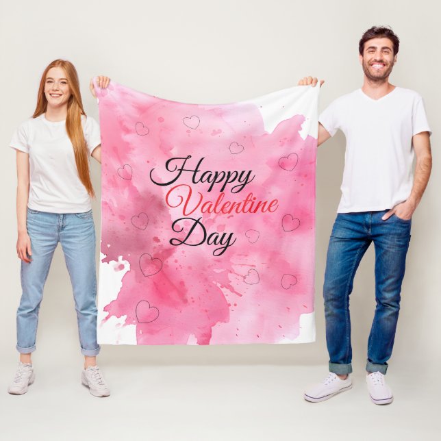 Happy Valentine Day PING BG Fleece Blanket (In Situ)