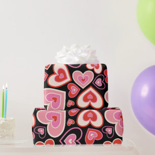 Happy valentine day retro heart Wrapping Paper