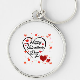 happy valentine day round pillow key ring