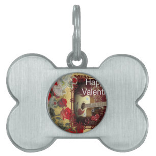 Happy Valentine day Tunes in my heart Pet Tag
