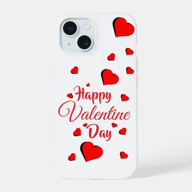 Happy Valentine Day  white iPhone 15 Case (Back)