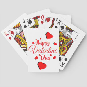 Happy Valentine Day  white Playing Cards