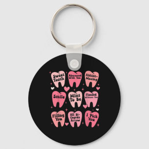 Happy Valentine Dental Dentiste Teeth Tooth Funny Key Ring