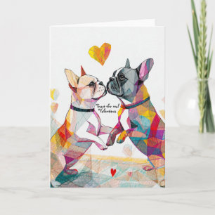 Happy Valentine French Bulldog Lovers Holiday Card