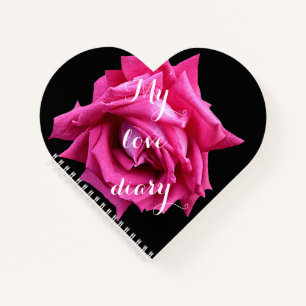 Happy Valentine gift pretty hot pink rose floral Notebook