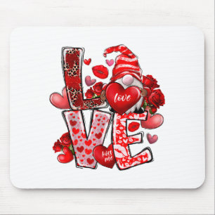 Happy Valentine Gnome Heart Valentine's Day Couple Mouse Mat