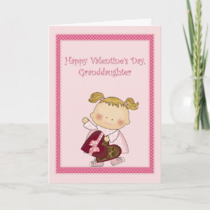 Happy Valentine Granddaughter, Heart Box Candy Holiday Card