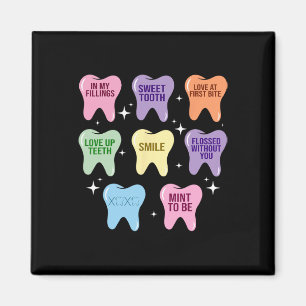 Happy Valentine Heart Teeth Dentist Dental Hygieni Magnet