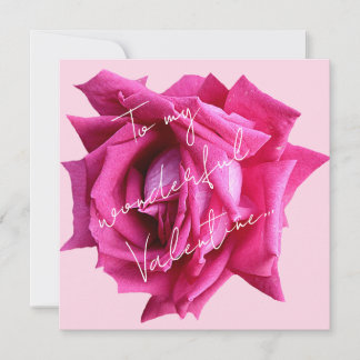 Happy Valentine hot pink rose floral boho glam Card