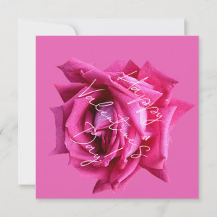 Happy Valentine hot pink rose floral boho glam Card