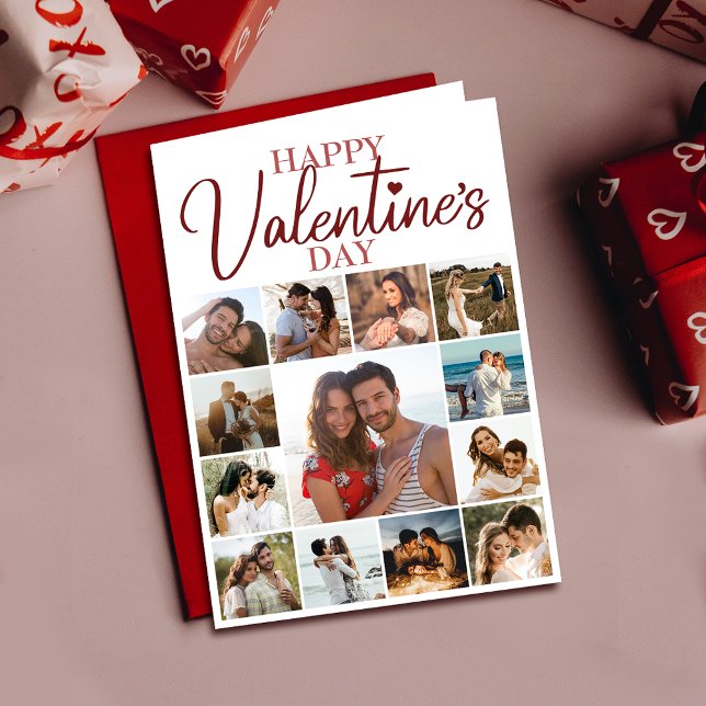 Happy Valentine Husband | Wife Poem Red Holiday Card (Cherish memories with a Valentine's card featuring you and your loved one, expressing your bond.)