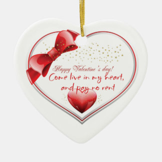 Happy Valentine Love design Poster Ceramic Tree Decoration