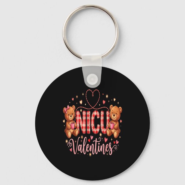 Happy Valentine Nurse Nicu Valentines Day Shirt Nu Key Ring (Front)