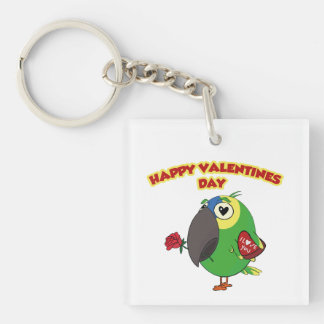 happy valentine parrot key ring