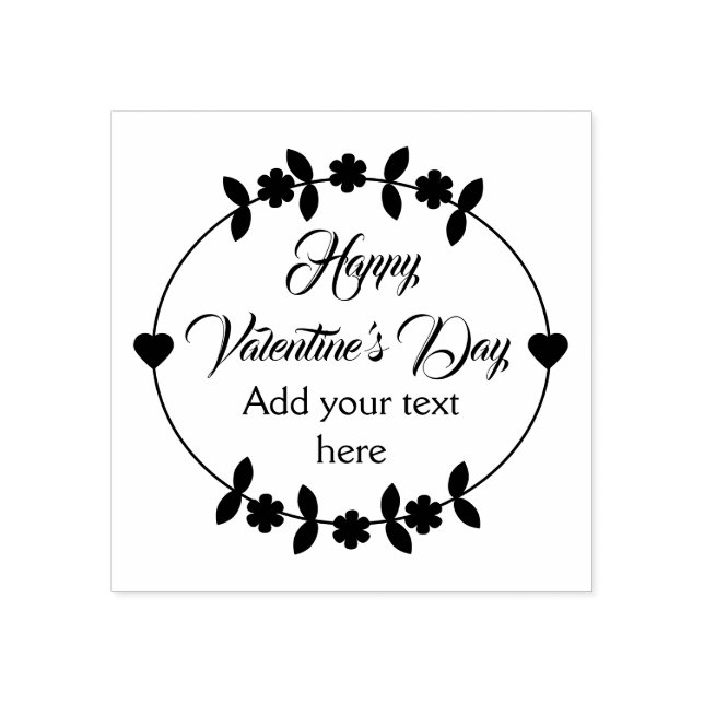 Happy Valentine Personalised Rubber Stamp (Imprint)