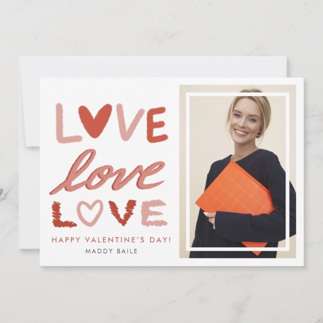 Happy Valentine Photo Greeting Card (Front)