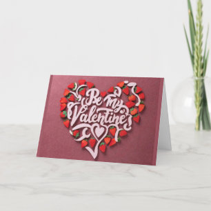 Happy Valentine pink heart card 3d papercut