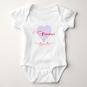 Happy-Valentine-Purple-Heart-Swirls Baby Bodysuit