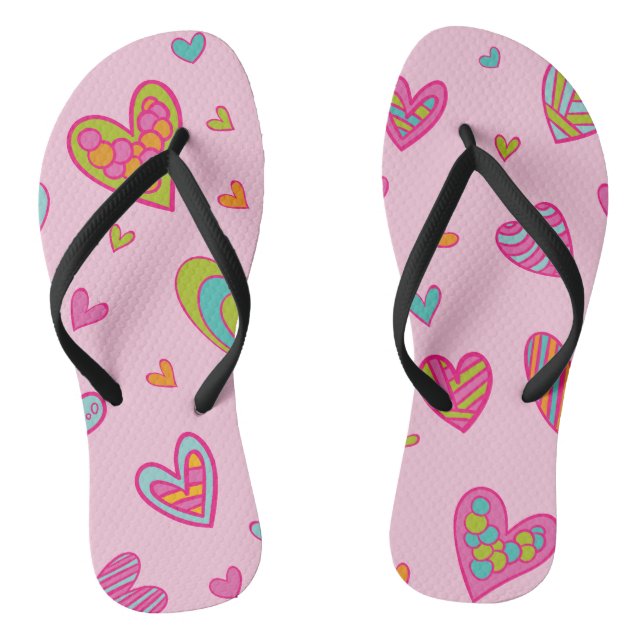 Happy valentine`s day 2023 With Heart Love   Flip Flops (Footbed)