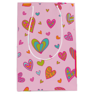 Happy valentine`s day 2023 With Heart Love    Medium Gift Bag