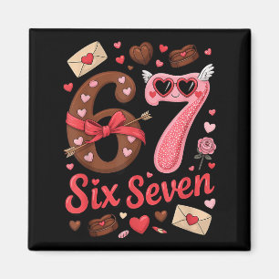 Happy Valentine’s Day 67 Meme Hearts Coquette Bow  Magnet