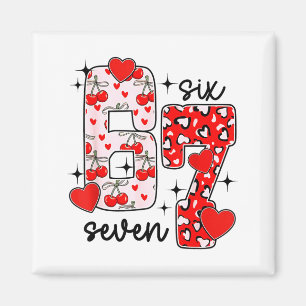 Happy Valentine’s Day 67 Meme Hearts Coquette Bow Magnet