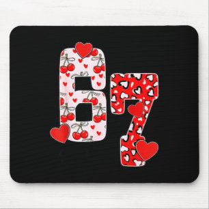 Happy Valentine’s Day 67 Meme Hearts Coquette Bow Mouse Mat