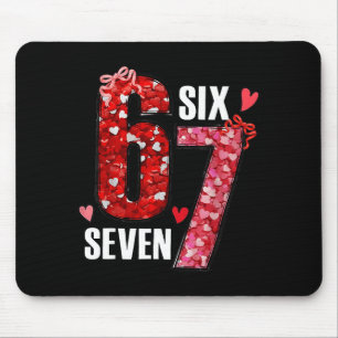 Happy Valentine’s Day 67 Meme Hearts Coquette Bow Mouse Mat