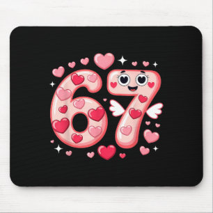 Happy Valentine’s Day 67 Meme Hearts Coquette Bow Mouse Mat