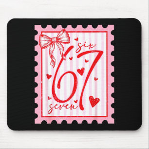Happy Valentine’s Day 67 Meme Hearts Coquette Bow Mouse Mat