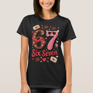 Happy Valentine’s Day 67 Meme Hearts Coquette Bow  T-Shirt