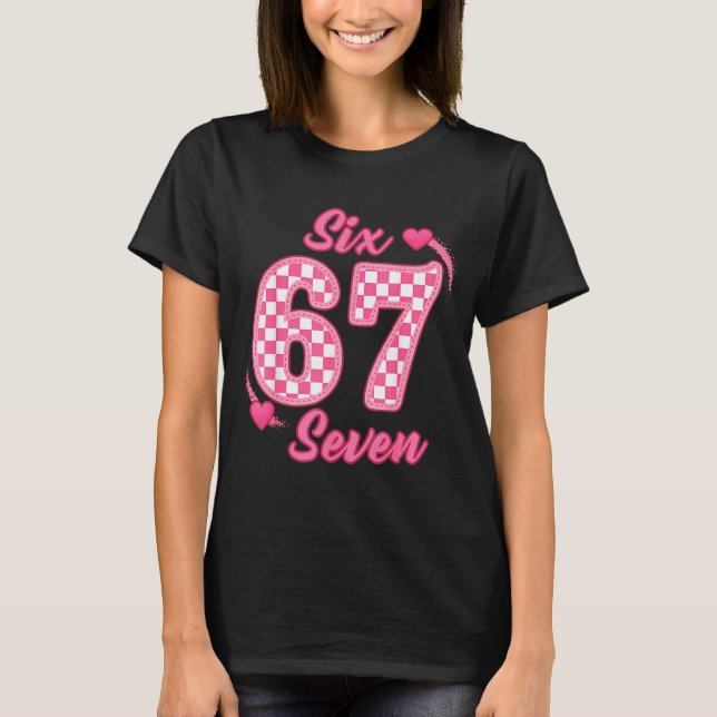 Happy Valentine’s Day 67 Meme Hearts Coquette Bow  T-Shirt (Front)