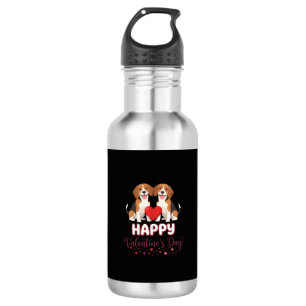 Happy Valentine’s Day Beagle Couple 532 Ml Water Bottle
