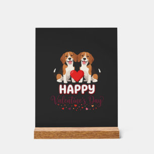 Happy Valentine’s Day Beagle Couple Acrylic Sign