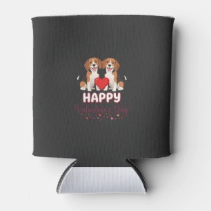 Happy Valentine’s Day Beagle Couple Can Cooler