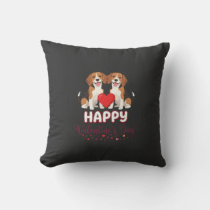 Happy Valentine’s Day Beagle Couple Cushion