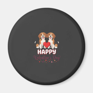 Happy Valentine’s Day Beagle Couple Magnet
