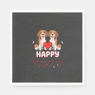 Happy Valentine’s Day Beagle Couple Napkin