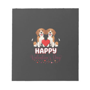 Happy Valentine’s Day Beagle Couple Notepad