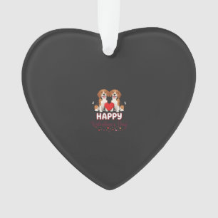 Happy Valentine’s Day Beagle Couple Ornament