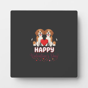 Happy Valentine’s Day Beagle Couple Plaque
