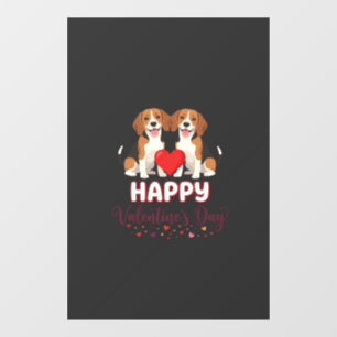 Happy Valentine’s Day Beagle Couple Window Cling