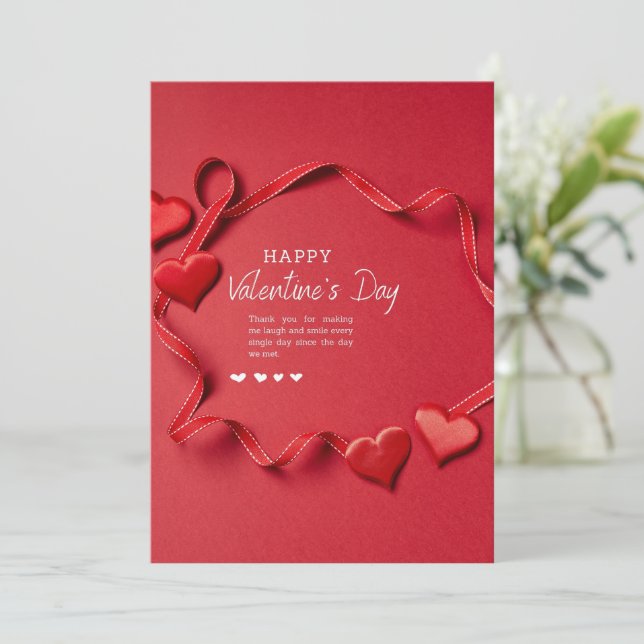 Happy Valentine’s Day Card Greeting Wishes Love (Standing Front)
