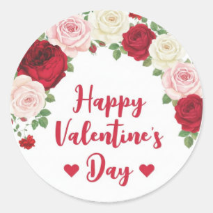Happy Valentine’s Day Classic Round Sticker